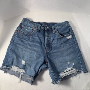 Levi’s 501 High Rise Distressed Denim Cut Off Shorts - Size 27 (Fits 28)